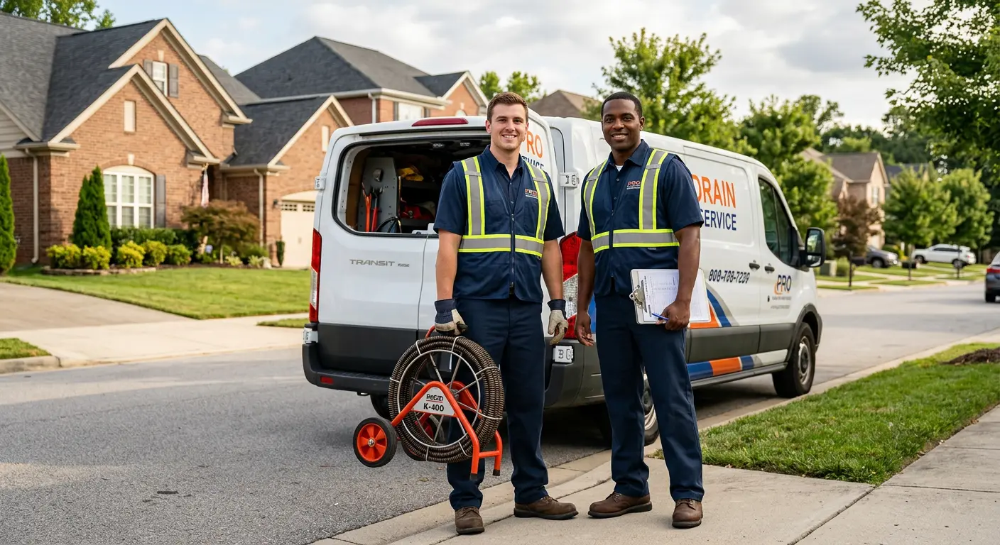 Sewer and drain service team with equipment ready for work in Palmetto Bay