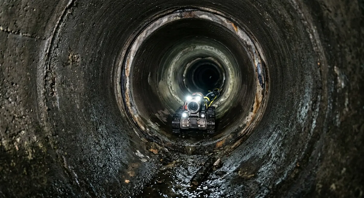 Robotic sewer camera inspecting pipe interior for Drain Snake Service in Palmetto Bay